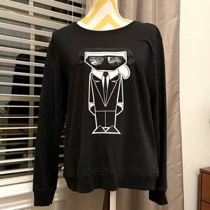 NWOT Karl Lagerfeld Black Sweatshirt Size Medium
